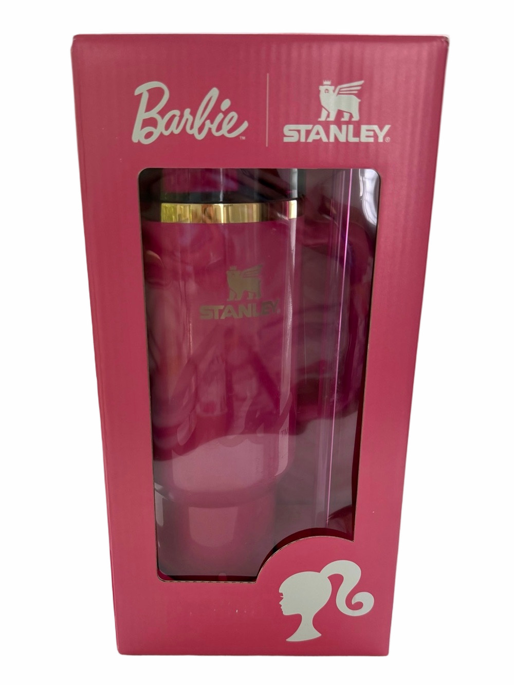 Limited Ed. Stanley BARBIE Quencher H2.0 Tumbler 40 OZ 1.18 L Bottle Pink NEW